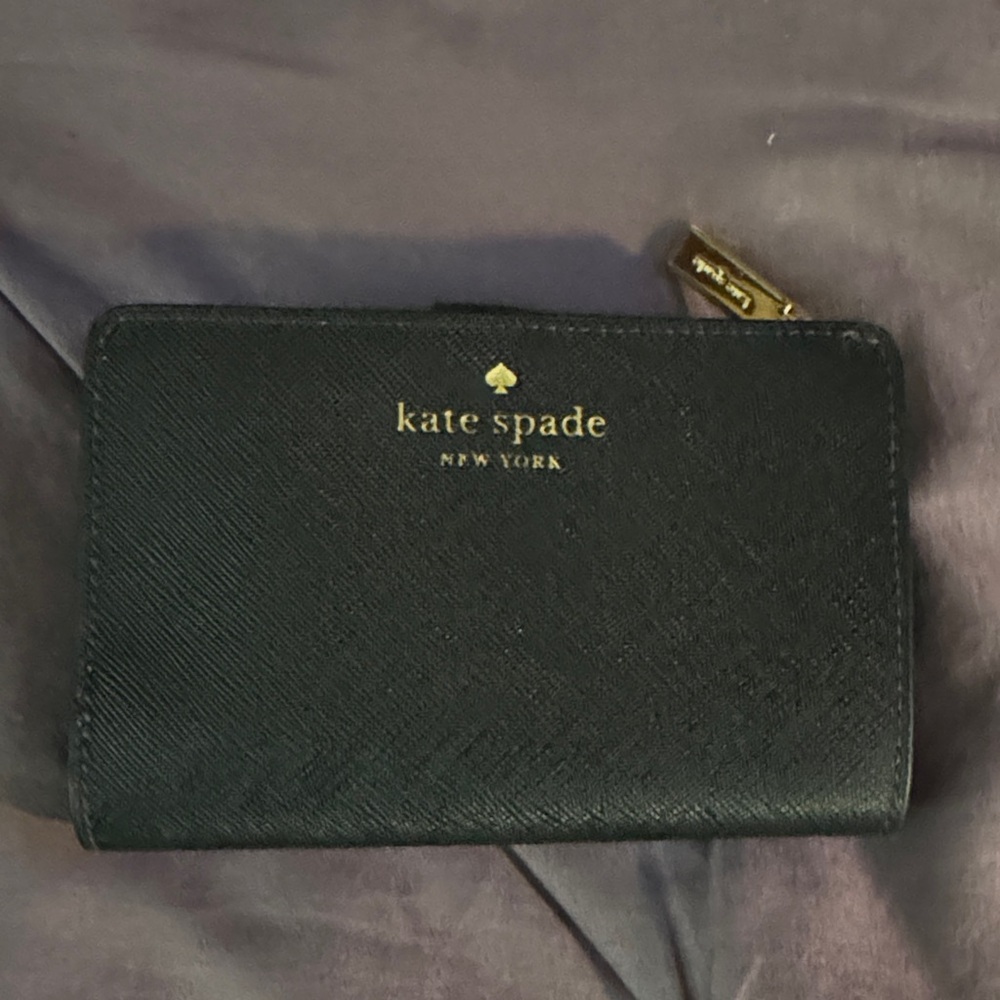 Kate Spade Black Card Holder with Gold Detail